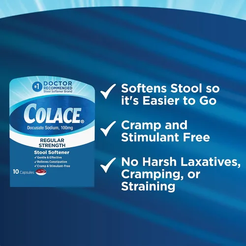 Vista 4 de Cápsulas suavizantes de heces, Colace Docusate Sodium, 0,0035 oz, 367618101100, 1, 1