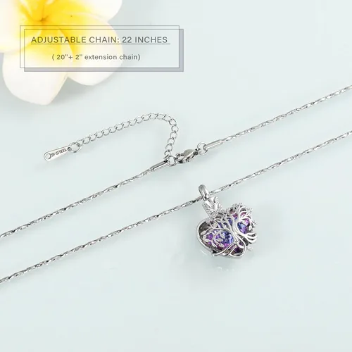 Vista 75 de Imrsanl Collar de urna de árbol de la vida con forma de corazón, joyería de cremación para hombres y mujeres, recuerdo, joyería conmemorativa