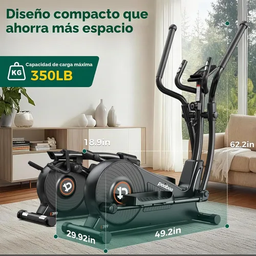 Vista 8 de pooboo Elliptical Exercise Machine,Elliptical Machine for Home with Hyper-Quiet Magnetic Driving System&LCD Monitor, Elliptical Trainers with 15.5IN