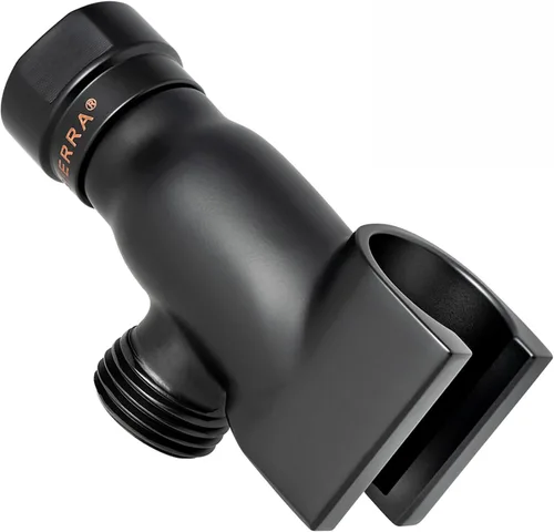 Vista 9 de High Sierra® - Soporte para cabezal de ducha de mano sin plomo de metal, acabado dorado cepillado Oro cepillado