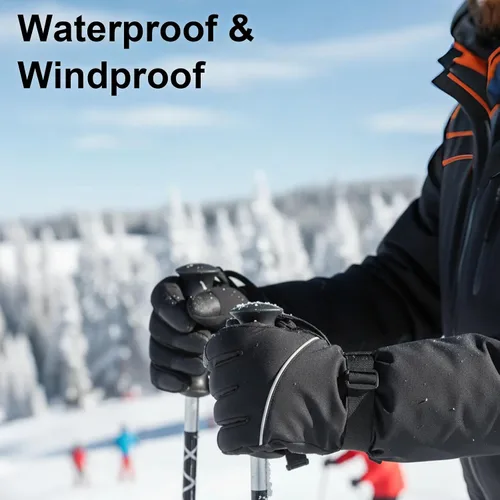 Vista 6 de BNZ Guantes calefactables para hombres y mujeres, guantes calefactables recargables para deportes de invierno, ciclismo en nieve, equitación, esquí