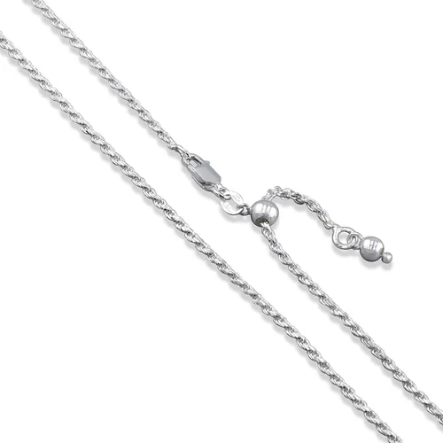 Vista 11 de Cadena de Plata de Ley 925 con Corte de Diamante de Cuerda 1.1mm 1.5mm 1.7mm 2mm 2.5mm Sólido, Nueva Collar de Italia