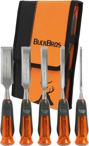 Vista 14 de Buck Bros. 74816 Cincel de madera de 1 pulgada, herramientas de tallado de madera de espiga completa, herramientas de carpintería, trabajos
