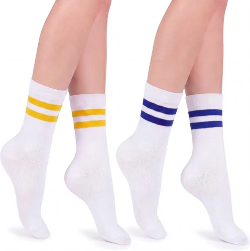 Vista 32 de Syhood Crew Stripe Socks Unisex Athletic Socks