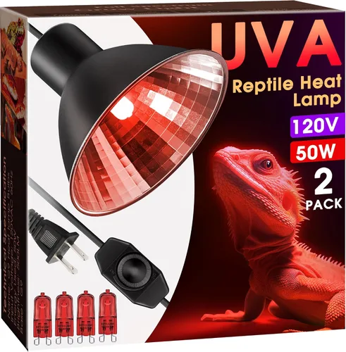 Vista 12 de Briignite - Bombilla de calor para reptiles, 50 W, UVA UVB, bombillas regulables para reptiles Bombilla cálida 50w
