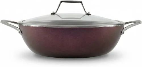 Vista 12 de TECHEF - Colección Art Pan, Olla de sopa con tapa de cristal, fabricada en Corea (2 cuartos de galón) Morado