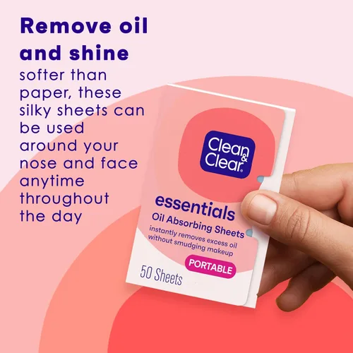 Vista 8 de Clean & Clear Hojas absorbentes de aceite Essentials, 50 unidades, paquete
