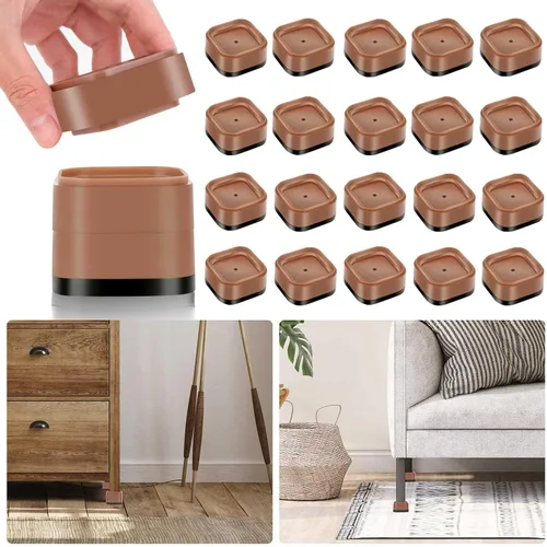 Vista 29 de Paquete de 12 elevadores de muebles de 1, 2 o 3 pulgadas, elevadores de cama ajustables resistentes para mesa, escritorio, sofá, silla, gabinete