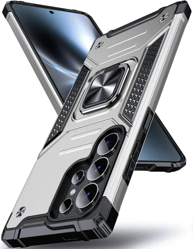 Vista 99 de DASFOND Diseñada para funda Galaxy S8 con soporte, anillo metálico giratorio mejorado de 360°, soporte kickstand de grado militar, resistente a