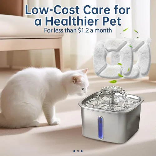 Vista 5 de 16 Piezas Filtros de Repuesto para Fuente de Agua para Gatos - Paquete de 8 Filtros de Fuente para Gatos con Paquete de 8 Esponjas, Filtro de Fuente