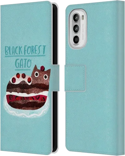 Vista 17 de Head Case Designs Officially Licensed Planet Cat Avocato Puns Leather Book Wallet Case Cover Compatible with Motorola Moto G52