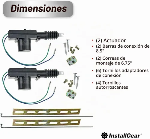 Vista 3 de InstallGear IGDLA-2 - Actuadores universales para cerradura de puerta de automóvil, motor de 12 voltios (paquete de 2)