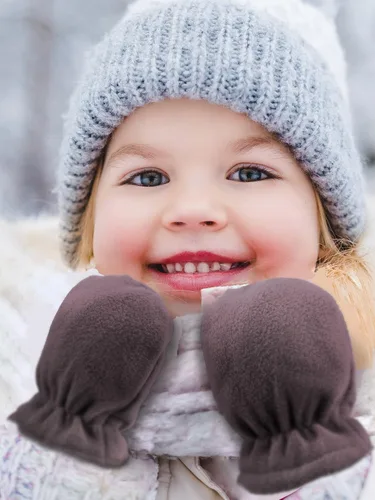 Vista 6 de SATINIOR 3 pares de guantes de invierno para bebés y niños pequeños, guantes cálidos de forro polar para bebé niño y niña