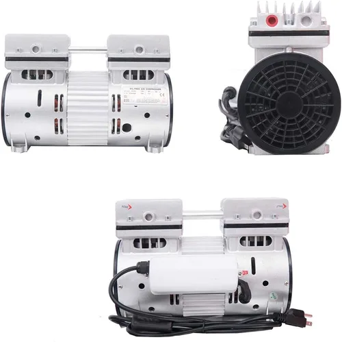 Vista 6 de Bomba de vacío 6CFM 110V 780W aceite menos bomba de vacío silencioso compresor de pistón de alto vacío con enchufe de EE. UU