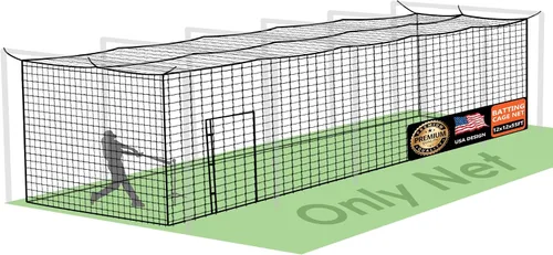 Vista 12 de ORIENGEAR Baseball Batting Cage Nets, ONLY NET, 70'L/55'L/35'L/20'L Baseball and Softball Cage Netting, 1.88" #45 Mesh, Professional Fully Enclosed