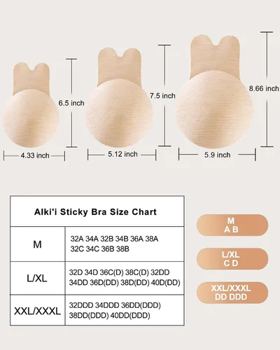 Vista 4 de Adhesive Bra Sticky Bra 5 Pair Push Up Sticky Boobs for Women Invisible Silicone Bras for Backless Strapless Dress