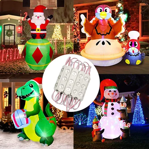 Vista 2 de Erudite Luces de Repuesto DC12V para Inflables 20 Piezas Luces LED Inflables Blancas con Autoadhesivo 3 LED - Inflables Hinchables de Navidad