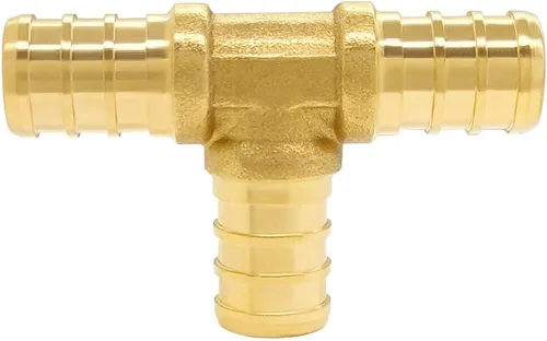 Vista 5 de Hooshing 5 unids 1/2 pulgada Tee PEX montaje Soild latón Barb Crimp accesorios para manguera de tubo PEX