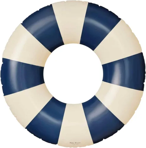 Vista 45 de Petites Pommes Flotador de piscina a rayas para niños y niños pequeños, tubo interior duradero, diseño de rayas clásico impreso a mano, dona