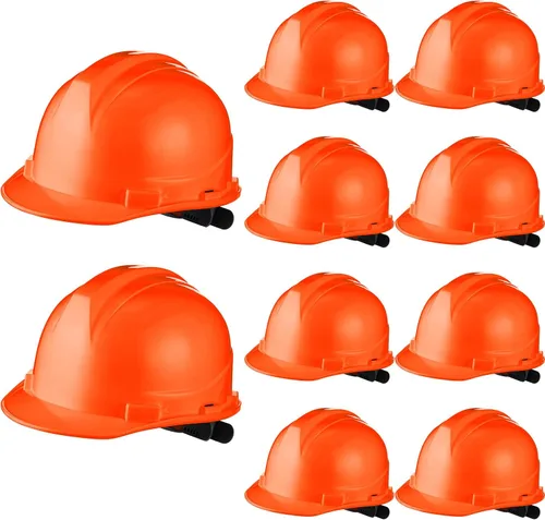 Vista 8 de Leumoi 10 piezas de casco de suspensión, casco duro de construcción para seguridad, estilo gorra de trinquete con correas de corona autoajustables