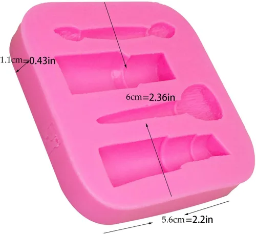 Vista 5 de 3pc chica bailarina, herramientas de maquillaje, labios boca silicona chocolate molde pastel decoración herramientas Fondant Sugarcraft moldes