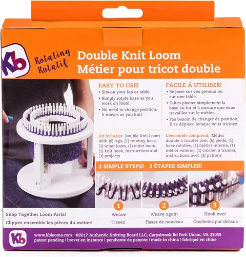 Vista 2 de Telar doble Authentic Knitting Board, giratorio y blanco