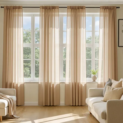 Vista 19 de MIULEE Cortinas traslúcidas marrón oscuro de 96 pulgadas de largo, 4