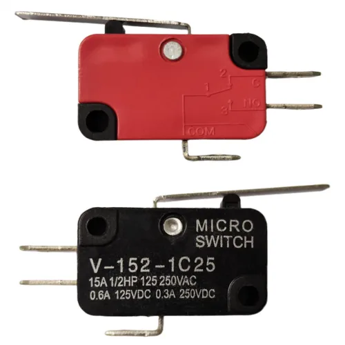 Vista 6 de V-15-1C25 125V/250V 15A Botón SPDT Acción de presión momentánea 1 NO 1 NC Micro Limit Switch 20-Pack