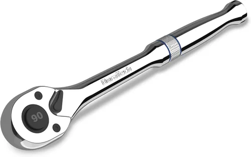 Vista 10 de DURATECH Trinquete de accionamiento de 1/2 pulgada, llave de trinquete de liberación rápida de 90 dientes Reversible, Cr-V Made, 4° Swing