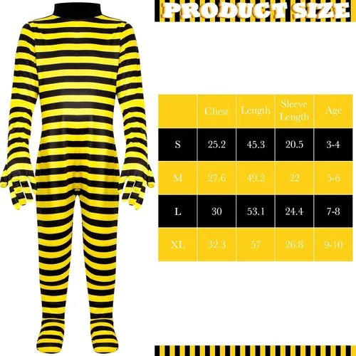 Vista 7 de Halloween Costumes Kit Cosplay Bee Costume Bee Headband Costume Accessories Glasses Headband Set Party Dress for Child Kids