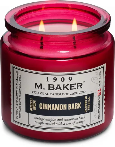 Vista 10 de Colonial Candle Vela perfumada de bambú de geranio, vela de cera de mezcla de soja natural de 2 mechas con aceites esenciales, vela en tarro