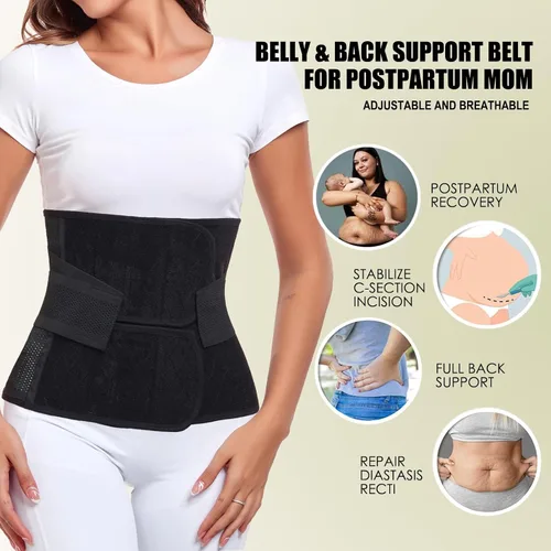 Vista 4 de MAMODY Banda posparto para el vientre, faja abdominal posparto, faja abdominal poscirugía, cinturón de apoyo para recuperación después