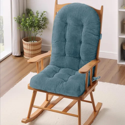 Vista 46 de Cojín para Silla Mecedora - Tela de Chenilla, Esponja de Alta Densidad, Almohadillas de Asiento Copetudas Antideslizantes y Duraderas con Lazos