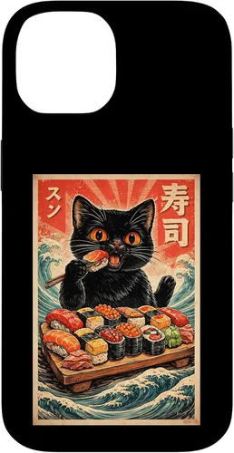 Vista 4 de Cute Kawaii Sushi Cat Funny Japanese Cat Eating Sushi Case for iPhone XR
