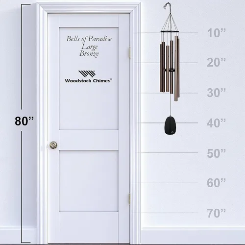 Vista 2 de Woodstock Chimes Signature Collection, Bells of Paradise, Bronze 44", Decor Designs Wind Chimes for Outdoor, Patio, Home or Garden Décor (BPLBR)