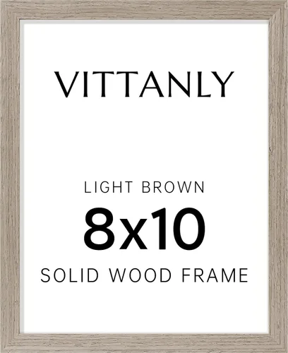 Vista 163 de Vittanly - Marco de fotos de 4 x 6 pulgadas de madera maciza con plexiglás, incluye paspartú de 3,5 x 5, para colgar en la pared o poner sobre una