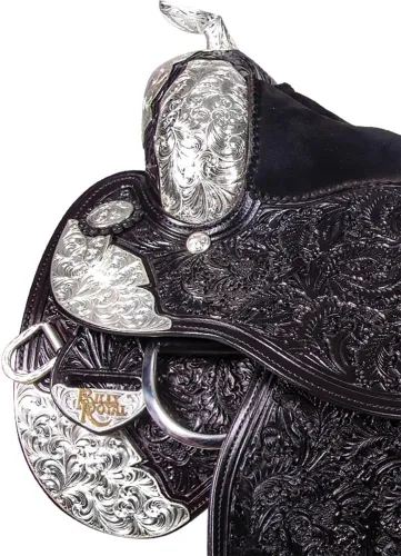 Vista 3 de Billy Royal Sedona Western Show Sillín Ideal para caballos de respaldo más corto Calidad hecha a mano Chapado en plata de ley Garantiza