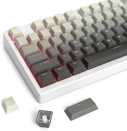 Vista 13 de Owpkeenthy Teclas de carbono retro perfil SA de 150 teclas personalizadas de ABS Doubleshot Juego de teclas con barra espaciadora dividida