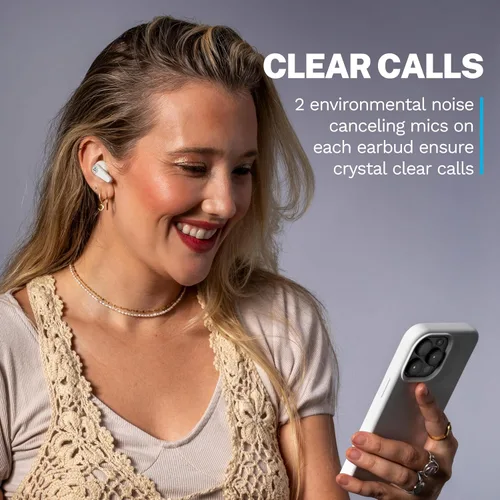 Vista 8 de JLab Go Pods ANC Auriculares Bluetooth verdaderamente inalámbricos y funda de carga, cancelación de ruido activa híbrida + Be Aware para una escucha