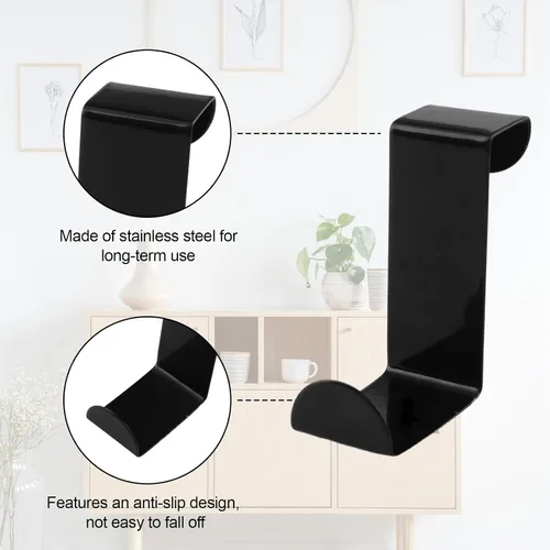 Vista 4 de Over Cabinet Door Hooks, 8Pcs Plastic Over Door Single Hooks Multi-Purpose Over The Cupboard Drawer Hooks Space-Saving Hanger Extender Clips Hooks