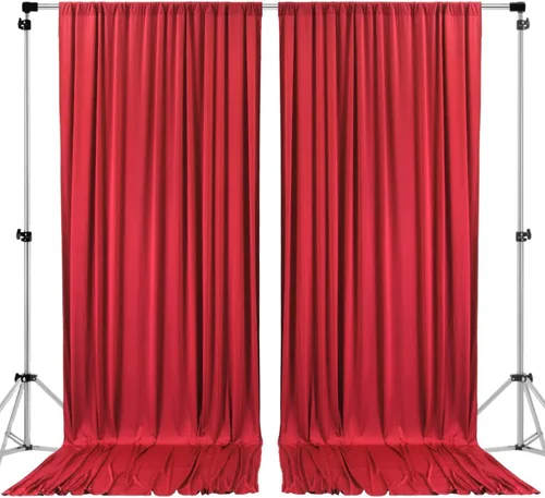 Vista 34 de AK TRADING CO. Cortinas de telón de fondo de poliéster beige de 10 x 10 pies con bolsillos para varillas - Cortinas para decoración de ventanas