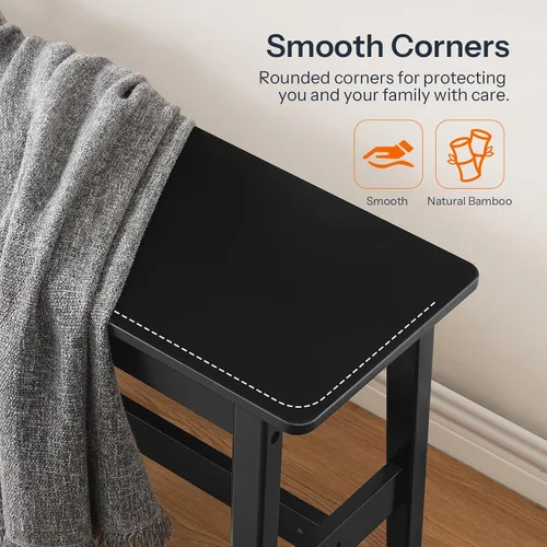 Vista 5 de HOOBRO Banco de comedor de bambú de 39.3 pulgadas, banco de mesa de cocina de granja, muebles de cocina y sala de estar, fácil de montar, resistente