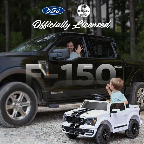 Vista 2 de Ford Shelby F150 24V Ride on juguete para niños 3-6 coche eléctrico con Blanco