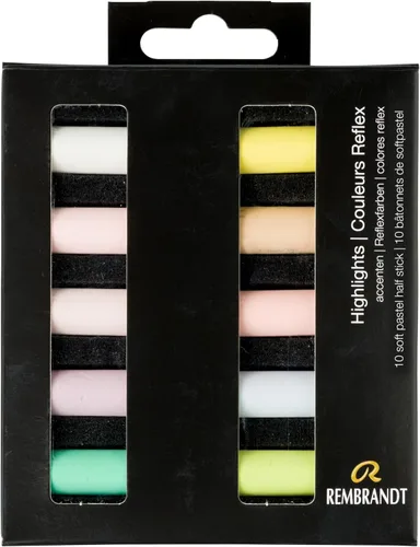 Vista 18 de Rembrandt Juego de micro pastel suave, medias barras de 5 piezas, Siennas quemadas Half-Stick Pastels Set for Smooth Color Transfer, High