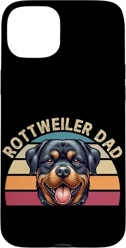 Vista 9 de Rottweiler Dad Rottie Father Dog Parent Father's Day Retro Case for iPhone 16