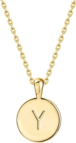 Vista 53 de PAVOI - Collar con dije de letra inicial chapado en oro de 14 quilates para mujer Collar con inicial alfabética de oro