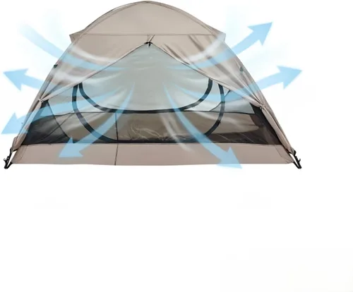 Vista 3 de Tienda de campaña domo ultraligera de doble capa impermeable para 2/4 personas de 4 estaciones para mochileros – Configuración fácil,