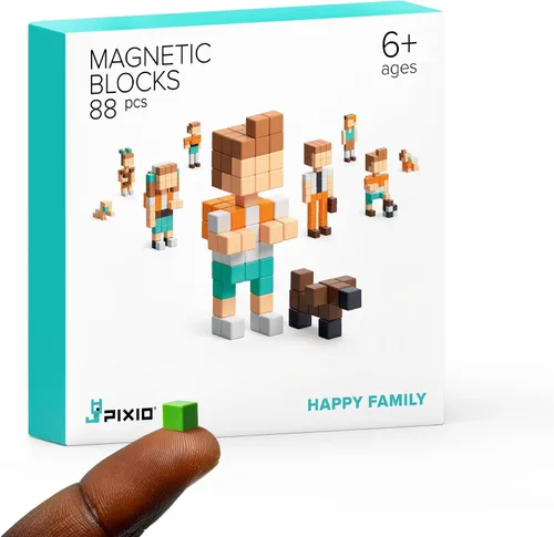 Vista 13 de PIXIO Mini Safari - Bloques magnéticos Juguetes de construcción en Pixel Art Style - Artes y manualidades Juguetes para niños - Bloques