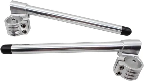 Vista 2 de 1" Riser 1.417 in Clip en Manillar Fit Horquilla Tubo 1.417 in Racer motocicleta manillar barras 7/8", 1.417 in Clip on CNC Plata