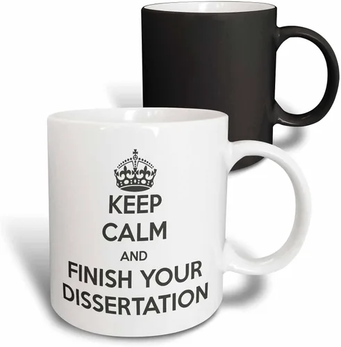 Vista 13 de 3dRose Mantén la calma y termina tu disertación. Blanco y gris. - Tazas (mug_193304_9)
